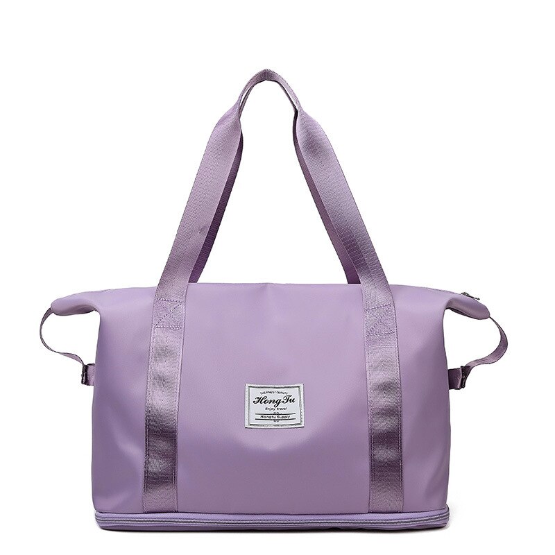 Große Kapazität Reisetasche für Frauen Wasserdichte Oxford Handtasche Doppel Schicht Outdoor Fitness Yoga Taschen Freizeit Sport Geldbörse: Purple