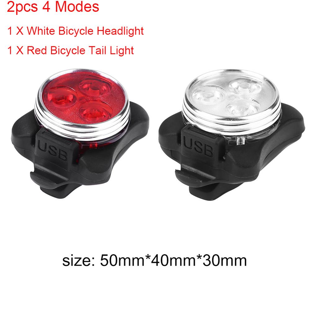 Raypal 3W USB Rechargeable Rear Bicycle Light WaterProof Taillight Cycling: 2pcs 4 Modes