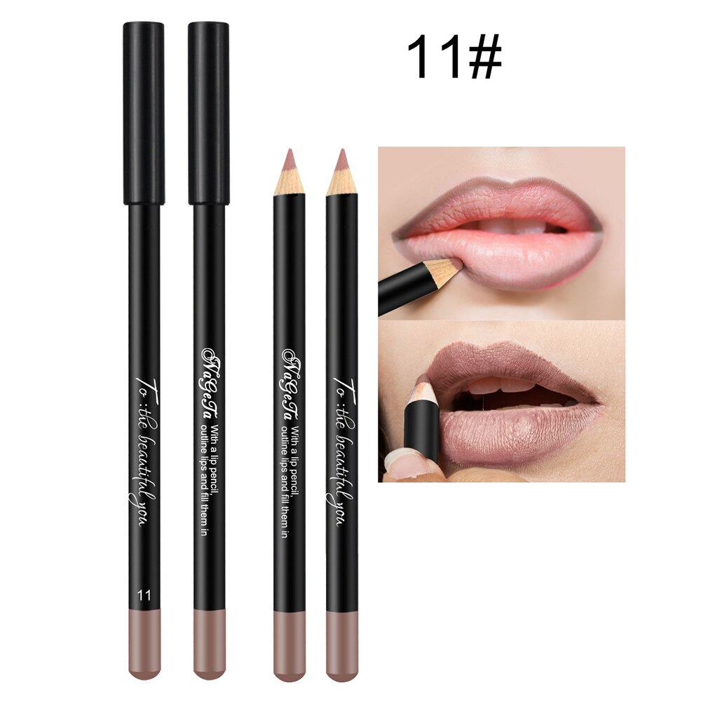 1 st 12 färger lip liner penna vattentät långvarig natur läppar konturlinje makeup lipliner penna: 11
