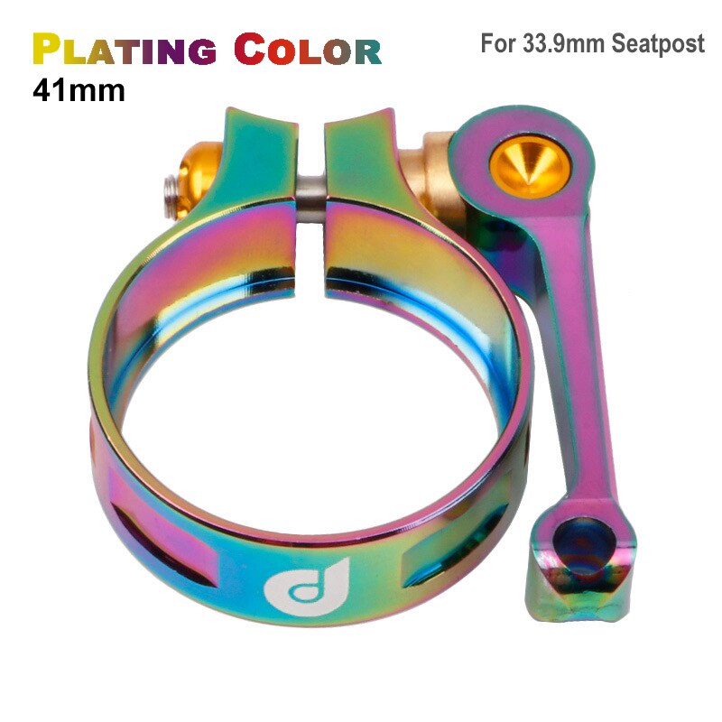 Alu cykel sadelstolp klämma 41.8mm snabbkoppling hopfällbar cykel sadel klämma 4 färger sadel rör stift klämma för 33.9mm sadelstolpe: Pläteringsfärg