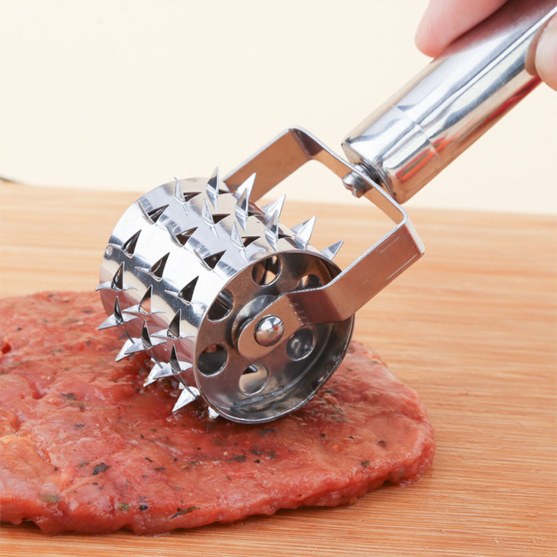 Huishoudelijke Steak Tenderizer Keuken Rundvlees Rvs Rolling Wiel Gereedschap Grenen Biefstuk Vlees Naald Bakken Accessoires Tool