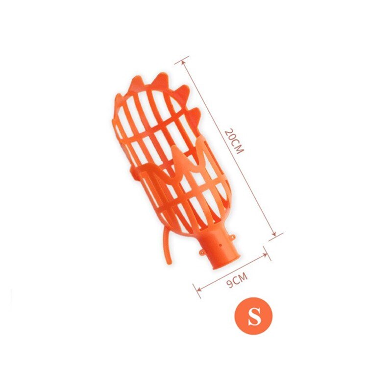 High Altitude Fruit Picker Food Grade Plastic Fruit Catcher Collector Head Bayberry Apple Citrus Pear Peach Orchard Picking Tool: Orange S
