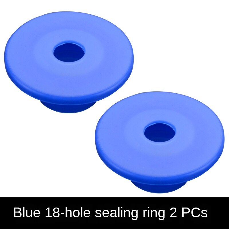 Toilet 40/50 drain pipe deodorant silicone seal washer drain pipe air conditioning pipe dual purpose anti-backwash: blue 18holes (2Pcs)