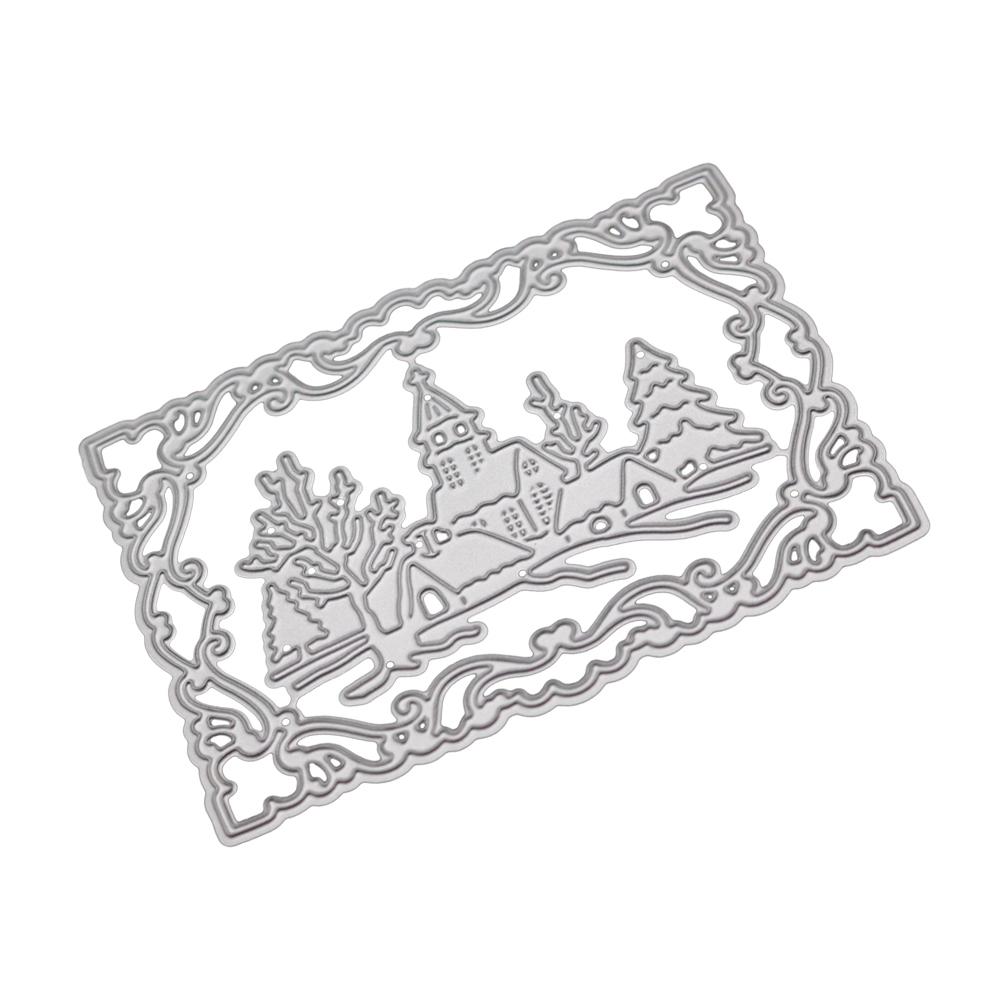 Metal Craft Snowy Day Pattern Paper Die Cutting Dies for Scrapbooking/DIY Christmas Wedding Halloween Cards Hand Making