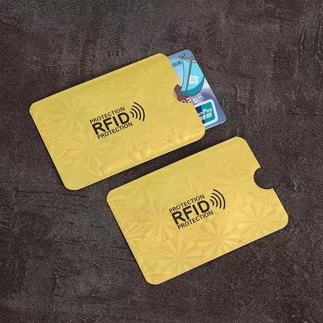 Fundas protectoras para tarjetas bancarias de crédito con bloqueo RFID de Color, tarjetero antiescaneo de papel de aluminio, funda para guardar tarjetas de Control de acceso, 10 Uds.: Negro