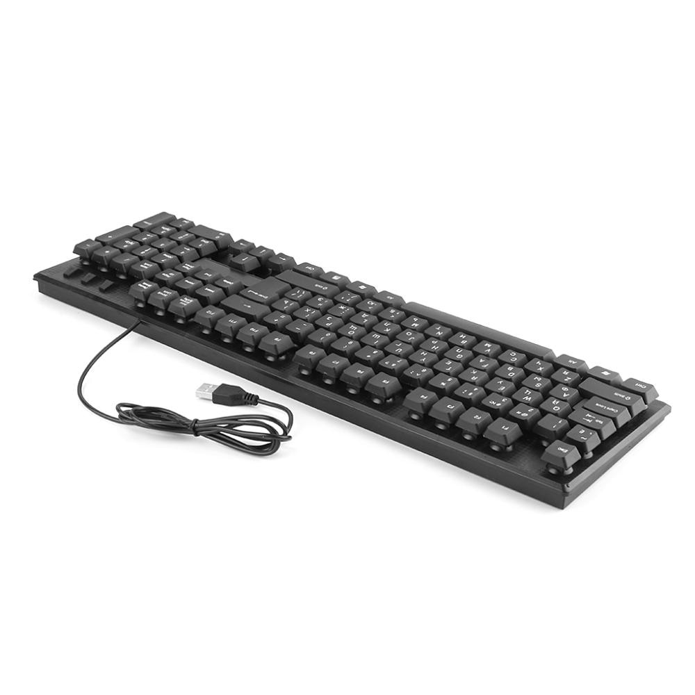 Russian/ English Silent Keyboard Waterproof Office Keyboard for Windows Computer Keyboard