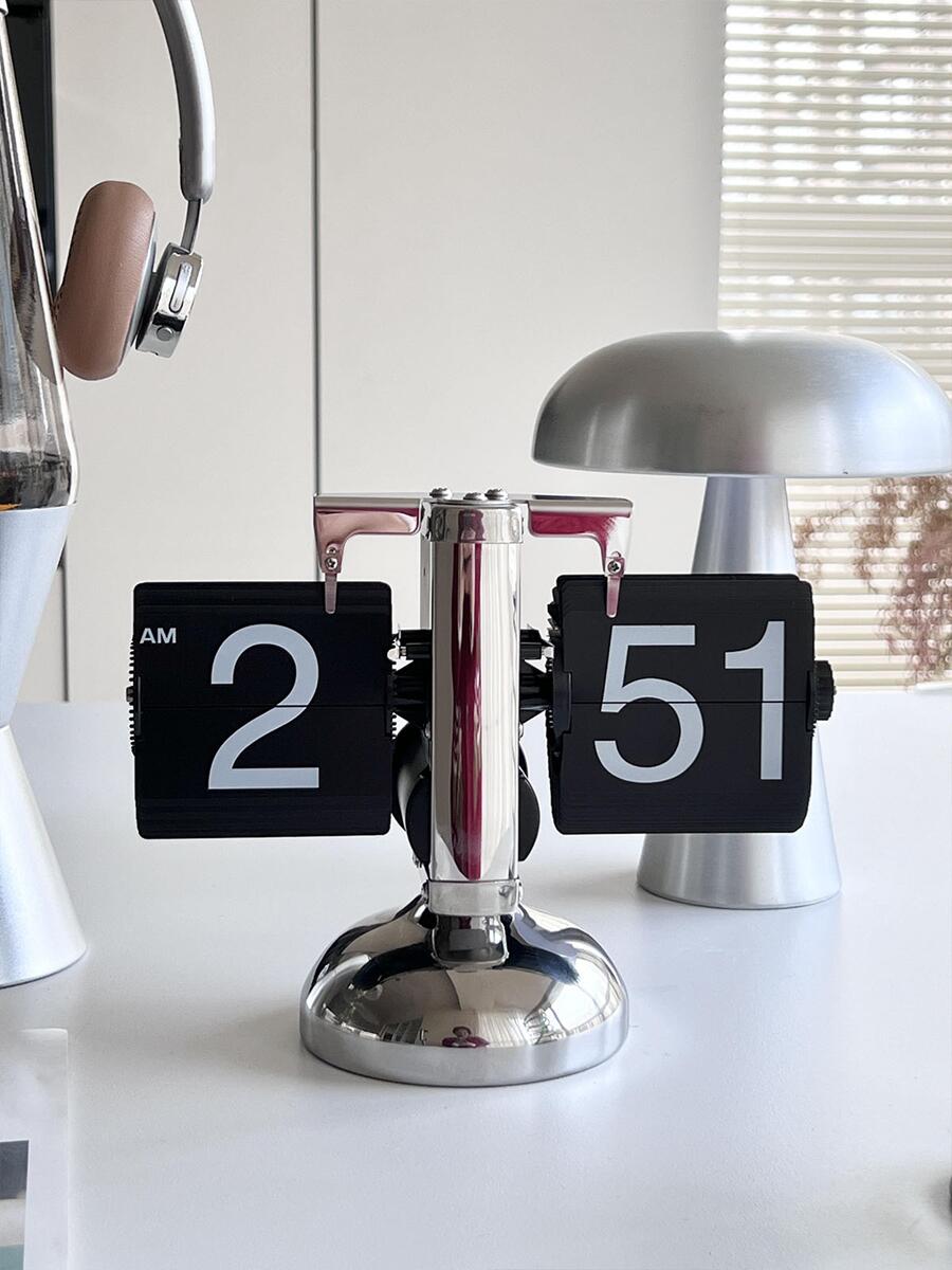 Reloj Digital con tapa Vintage, reloj de mesa con página abatible automática mecánica, reloj Digital con tapa para oficina, de decoración para el hogar