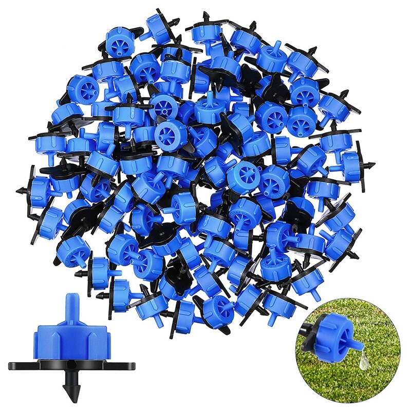 80Pcs Pressure Compensating Drip Emitters Adjustable Irrigation Drippers 2 GPH Drip Irrigation Mini Connectors For Lawn