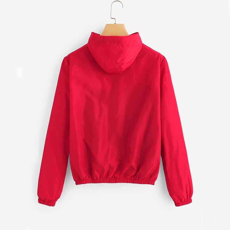 Chaqueta cortavientos con capucha y cremallera para mujer, chaqueta impermeable ligera para deportes al aire libre y senderismo, informal, a la , nueva