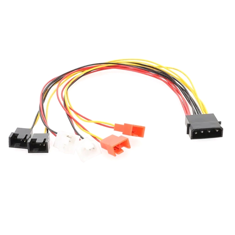 Adaptateur ventilateur Molex 4 broches à 3 broches/4 broches, 12V 7V 5V, adaptateur ventilateur PC, séparateur Molex 4 à