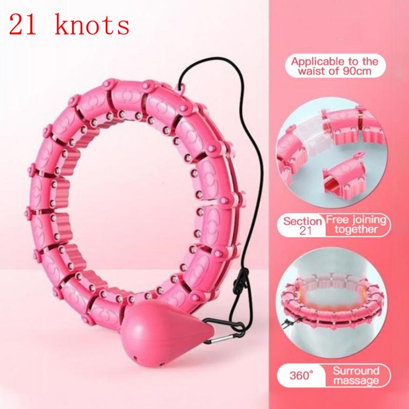 Yoga Smart Sport Hoops Fitness Einstellbar Smart Sport Kreis Die Dünne Taille Übung Ausrüstung 24 Abnehmbare Knoten Massage: Blau