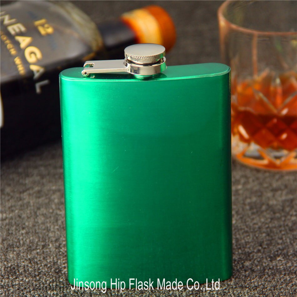 1 PC 227 ML (8 OZ) fabriek prijs zwart rvs heupfles draagbare outdoor 8 OZ rvs heupfles: Green