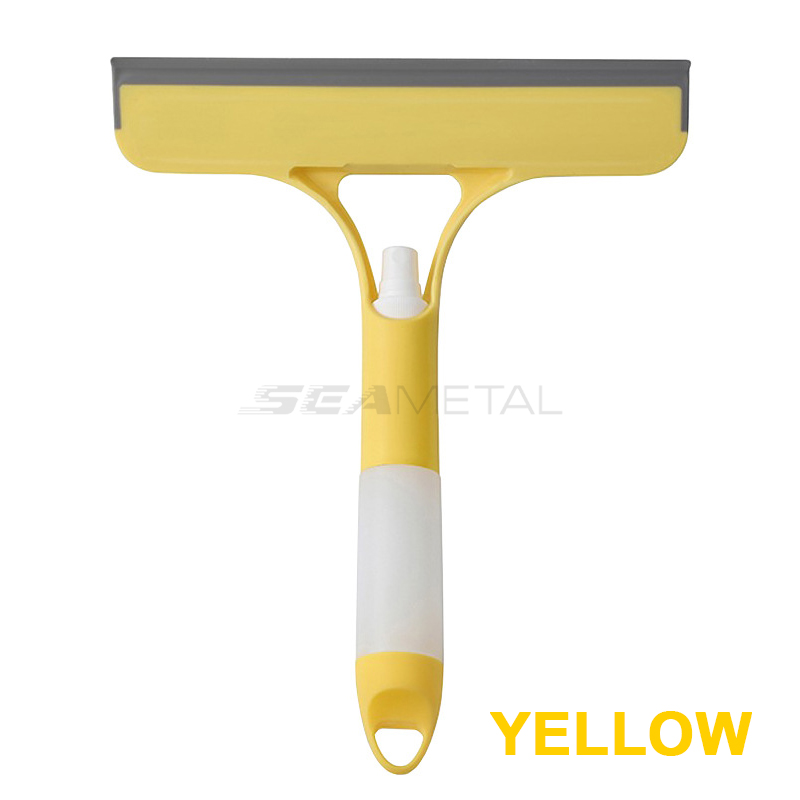 SEAMETAL 3 IN 1 Autoschraper Glazenwisser Muitifunctionele glazen borstel Siliconen zuigmond voor auto Huishoudelijk schoonmaakgereedschap: YELLOW