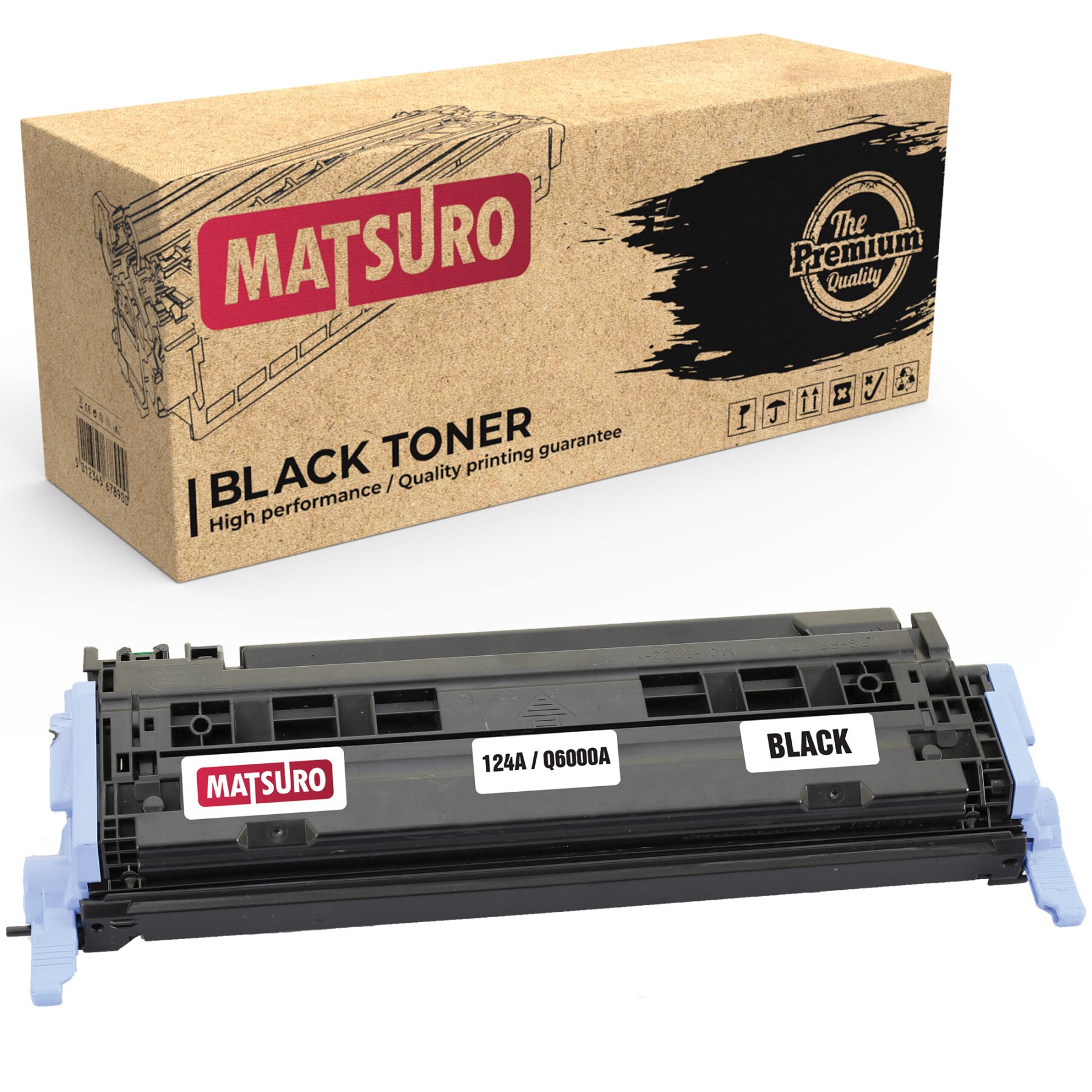 Matsuro Original | Kompatibel Tonerkartusche Ersatz für HP Q6000A Q6001A Q6003A Q6002A 124A CRG-707: 1 Schwarz