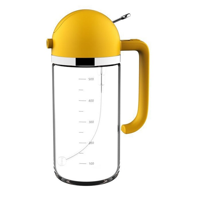 Glass Olive Oil And Vinegar Dispenser Kitchen Cooking Spray Bottle: Yellow