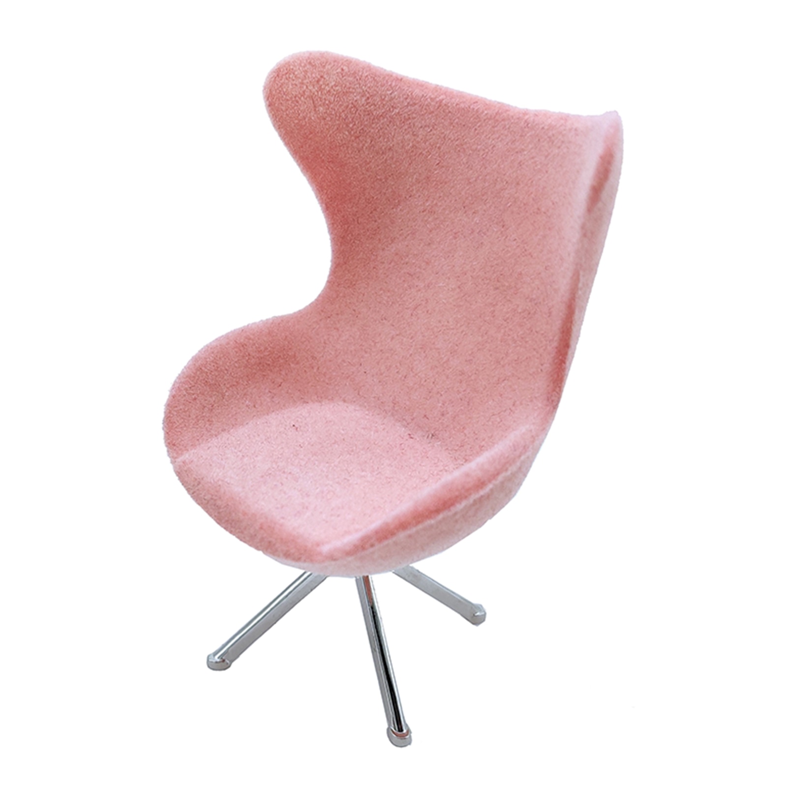 1/12 skala dukkehus miniature pink kontor høj ryg flockende sæde svane stol stue moderne møbler sæt legetøj