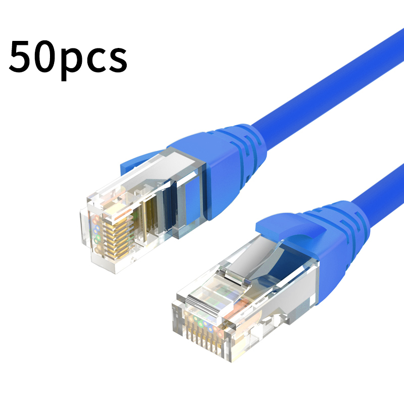 50Pcs Ethernet Kabel Cat6 Lan Kabel 0.3M/0.5M Utp RJ45 Netwerk Patch Kabel Voor Ps Pc internet Modem Router: Blauw / 1.8m