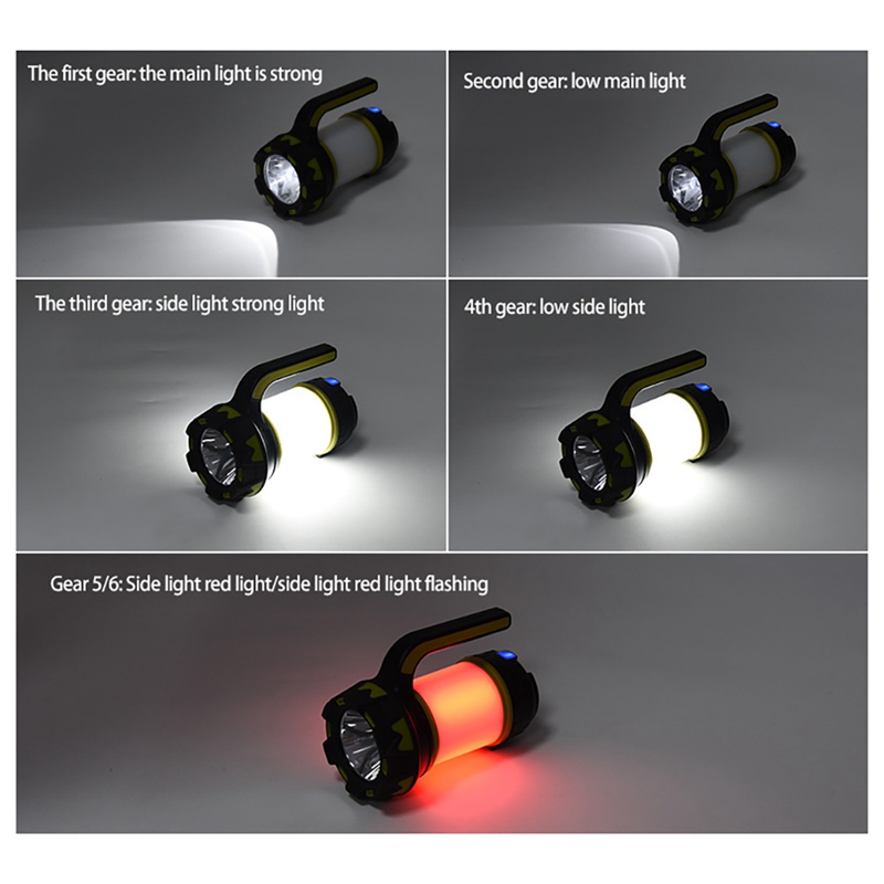 LED Camping Lantern Rechargeable LED Camping Lantern LED Handheld Flashlight Spotlight For Camping Outdoor Fishing Home