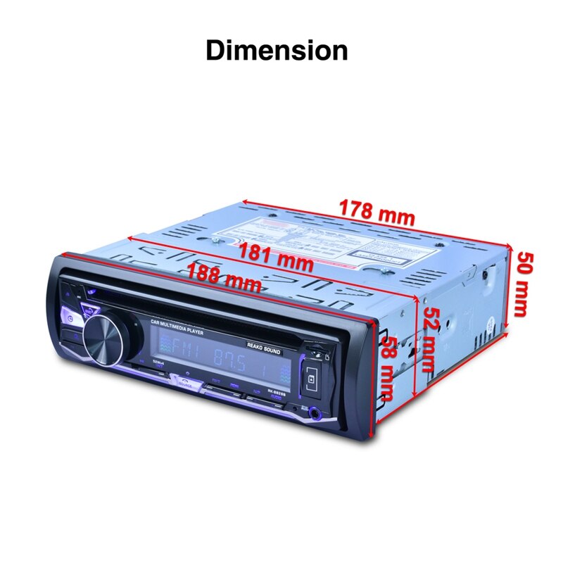 1 Din Car Bluetooth DVD VCD CD Player MP3 MP4 FM AM o Radio Player USB 45WX4 Channel