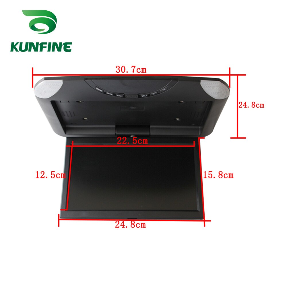 KUNFINE 10.1 INCH Car Roof Monitor LCD Flip Down Screen Overhead Multimedia Video Ceiling Roof mount Display