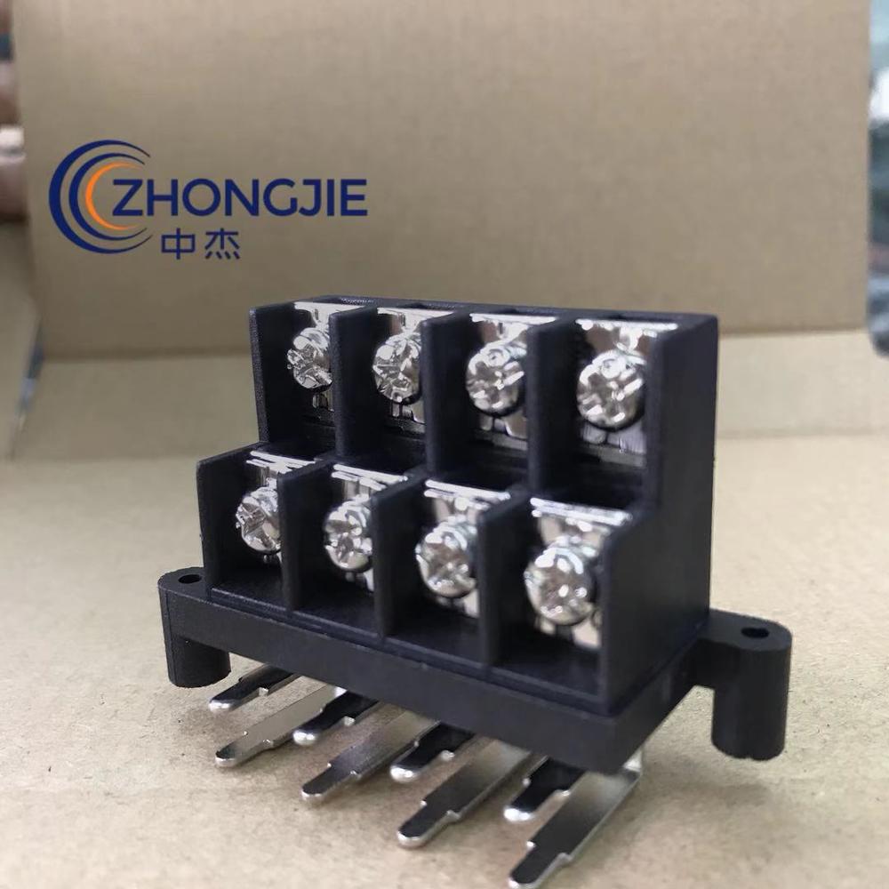 Automotive power amplifier terminal post power junction base connector