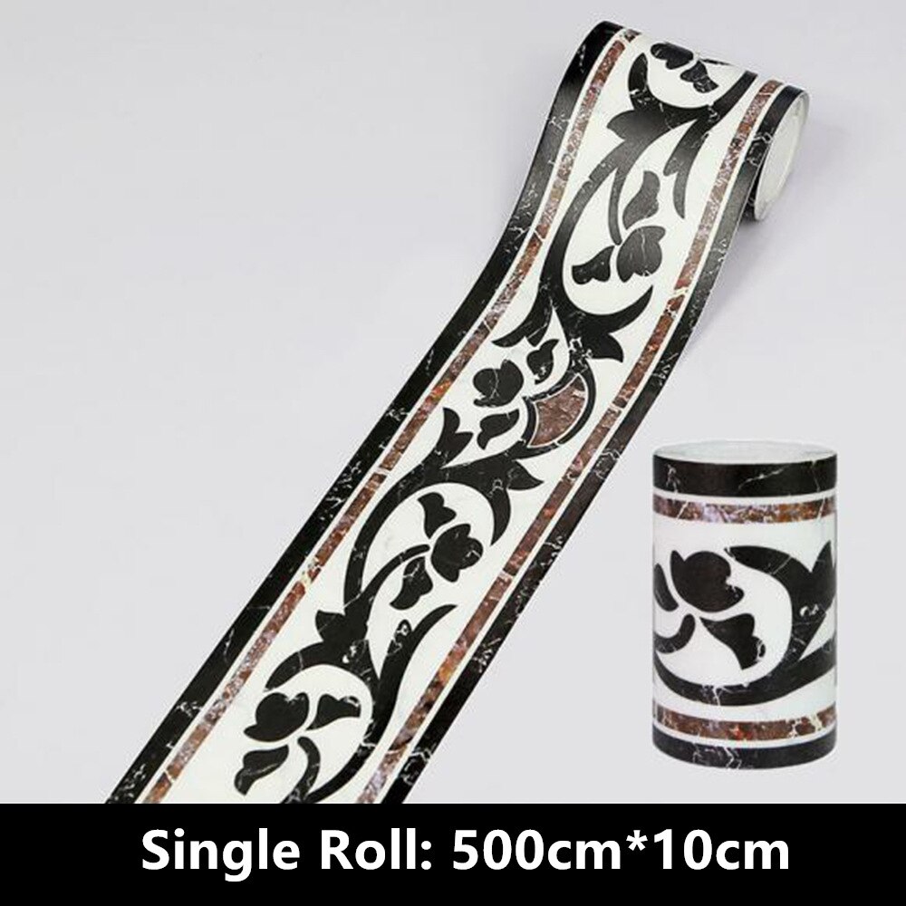 1 rolle PVC Wasserdichte Fliesen Aufkleber Linie Band Bad Küche Self-adhesive Taille Ecke Tapete: Style 1