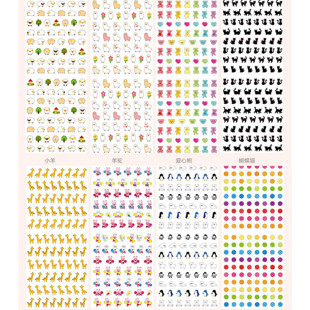 1 Sheet Mobile Phone Stickers 7cm*19cm Cute 3d Cartoon Transparent Animal/fruit/alphanumeric Bubble