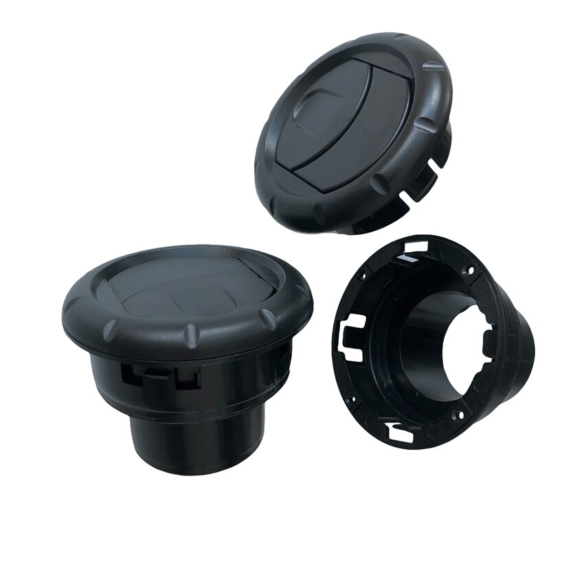 ABS Plastic Round Air Vent RV ATV Bus Trailer Interior A/C Vent Air Outlet 360° Rotating RV Accessories: black