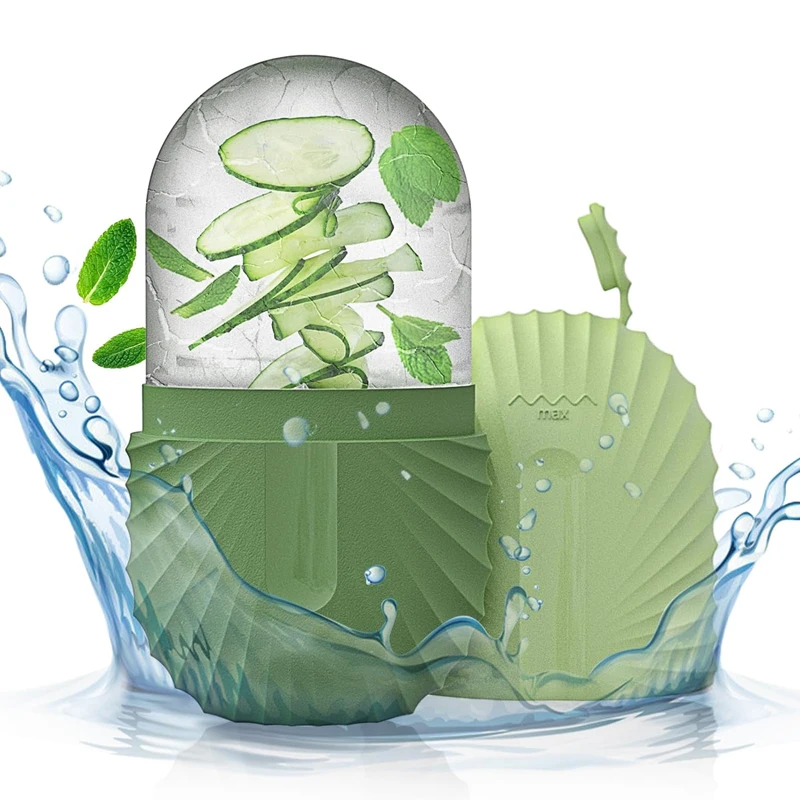 Rodillo Facial de hielo, cubo de hielo, masaje de belleza, molde de hielo de silicona para hinchazón de ojos, rodillo Facial de hielo, reduce los poros