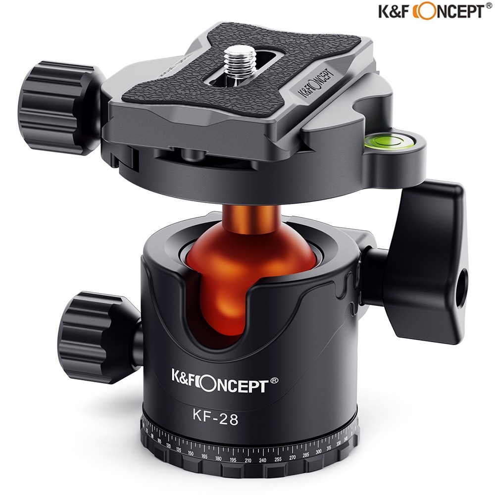 K &amp; F Concept – trépied monopode en métal, tête sphérique pivotante à 360 ° avec plaque de 1/4 pouces à dégagement rapide