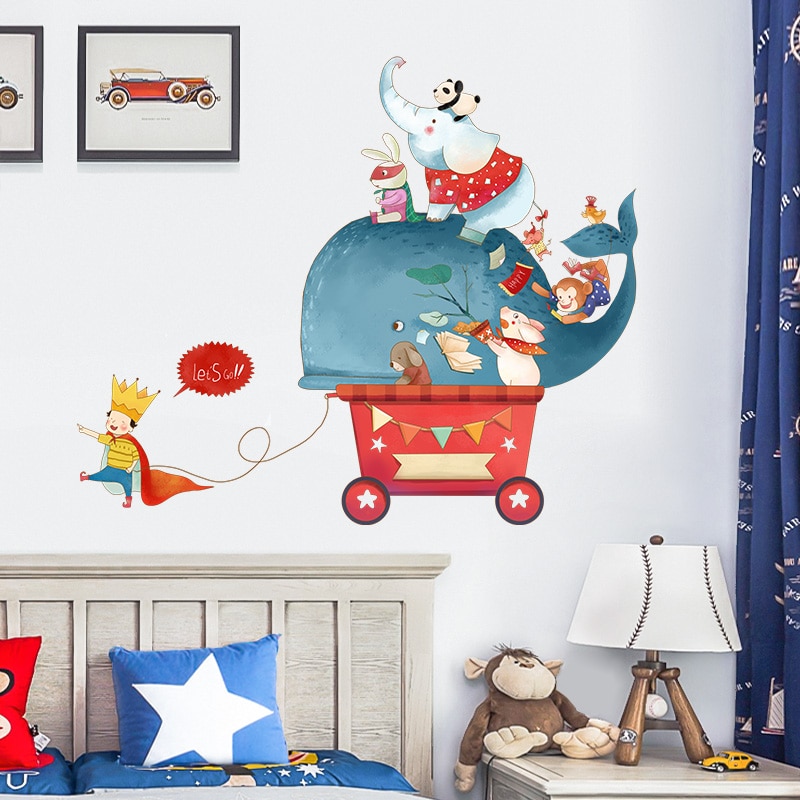 18 styles Large Cartoon Wall Stickers for Kids rooms Baby room Wall Decor Vinyl Removable Wall Decals Home Mural Home Decoration