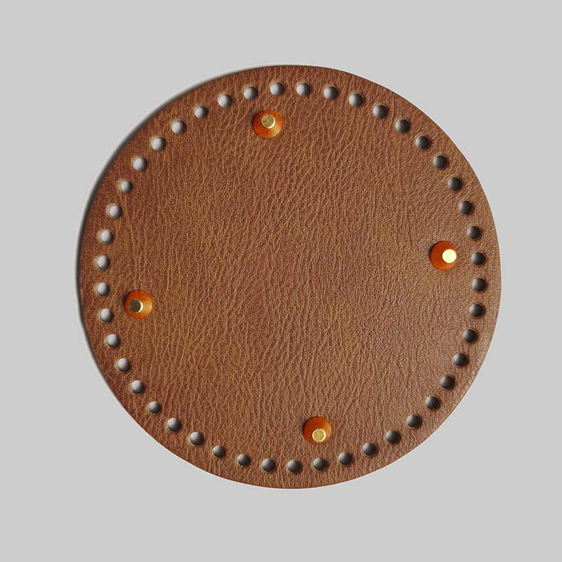 3 stks/set 17 cm Ronde Bodem Voor Gebreide Tas PU Lederen Tas Basis Handgemaakte Bodem Met Gaten Diy Gehaakte Tas bodem Accessoires: Licht Goud