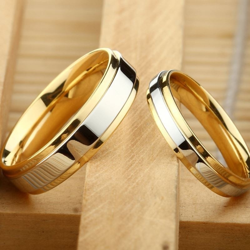 Eenvoudige Paar Titanium Staal Trouwringen vrouwen mannen sieraden anniversary huwelijk Best