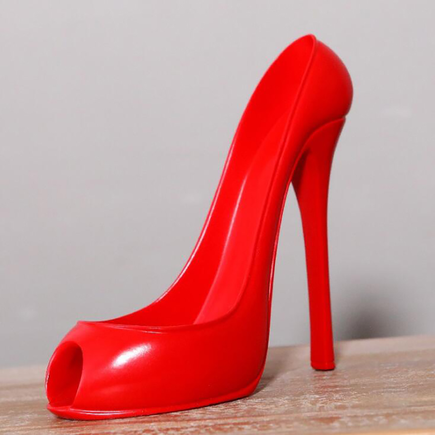 High Heel Shoe Wine Bottle Holder Stylish Wine Rack Basket Accessories High-Heel Statue Sculptures Kitchen Bar Decorations: Red