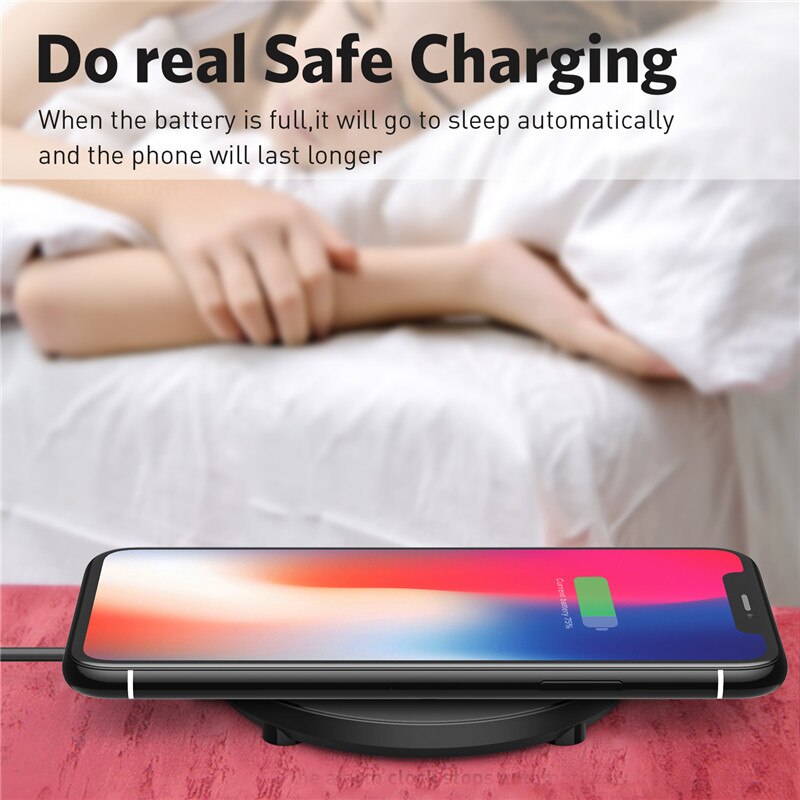 USLION 5W/10W Wireless Phone Charger DC 5V QI Wireless Charger For Xiaomi Samsung iPhone 11 11ProMax XR XS XSMAX X Mobile Phone
