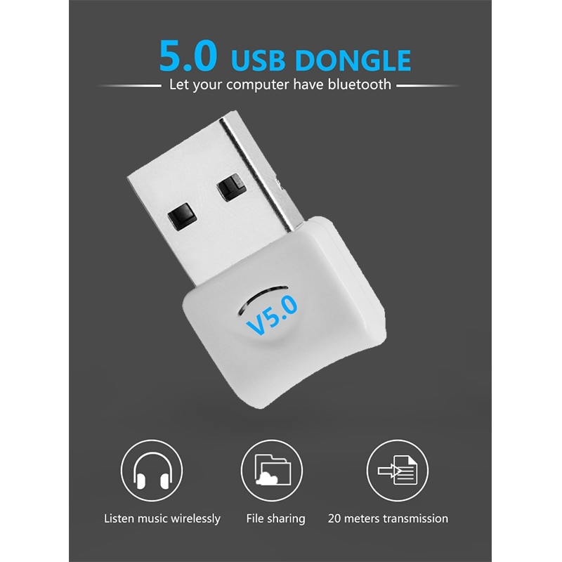 USB Bluetooth 5,0 receptor adaptador transmisor inalámbrico o estéreo para PC auricular altavoz: Default Title