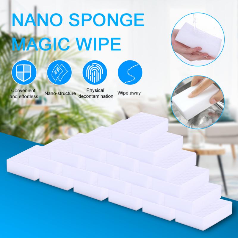 Goma mágica de espuma para limpieza del hogar, Nano esponjas para baño, cocina, accesorios de cocina, 10x7x3cm, 20 Uds.: Default Title
