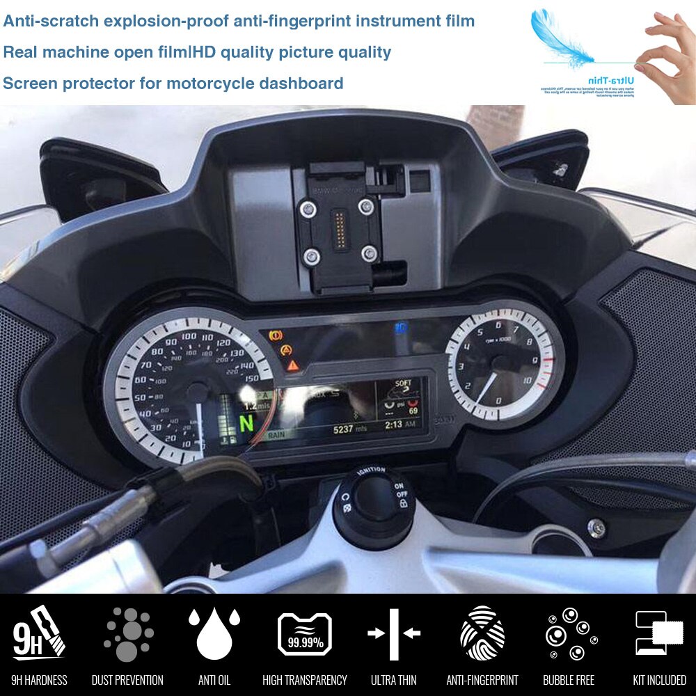 Bmw  r 1200 rt r1200rt lc vesijäähdytteiselle  r1250rt r 1250 rt klusterin naarmuuntumissuojakalvolle näytönsuoja