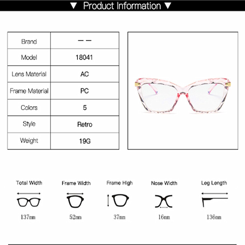 Cat Eye Anti Blue Light Glasses Black Frame Blue ray Blocking Computer Glasses Gaming Goggles UV400