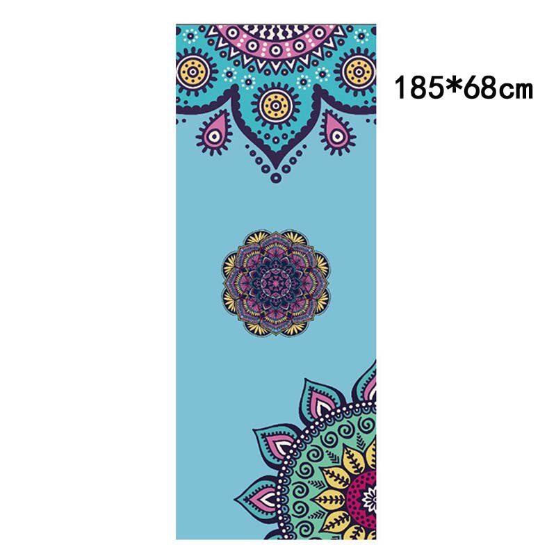Toalla de Yoga antideslizante para viajes, manta plegable para ejercicio físico, Pilates, esterilla de Yoga impresa de secado rápido, cubierta de 185x68cm: 7