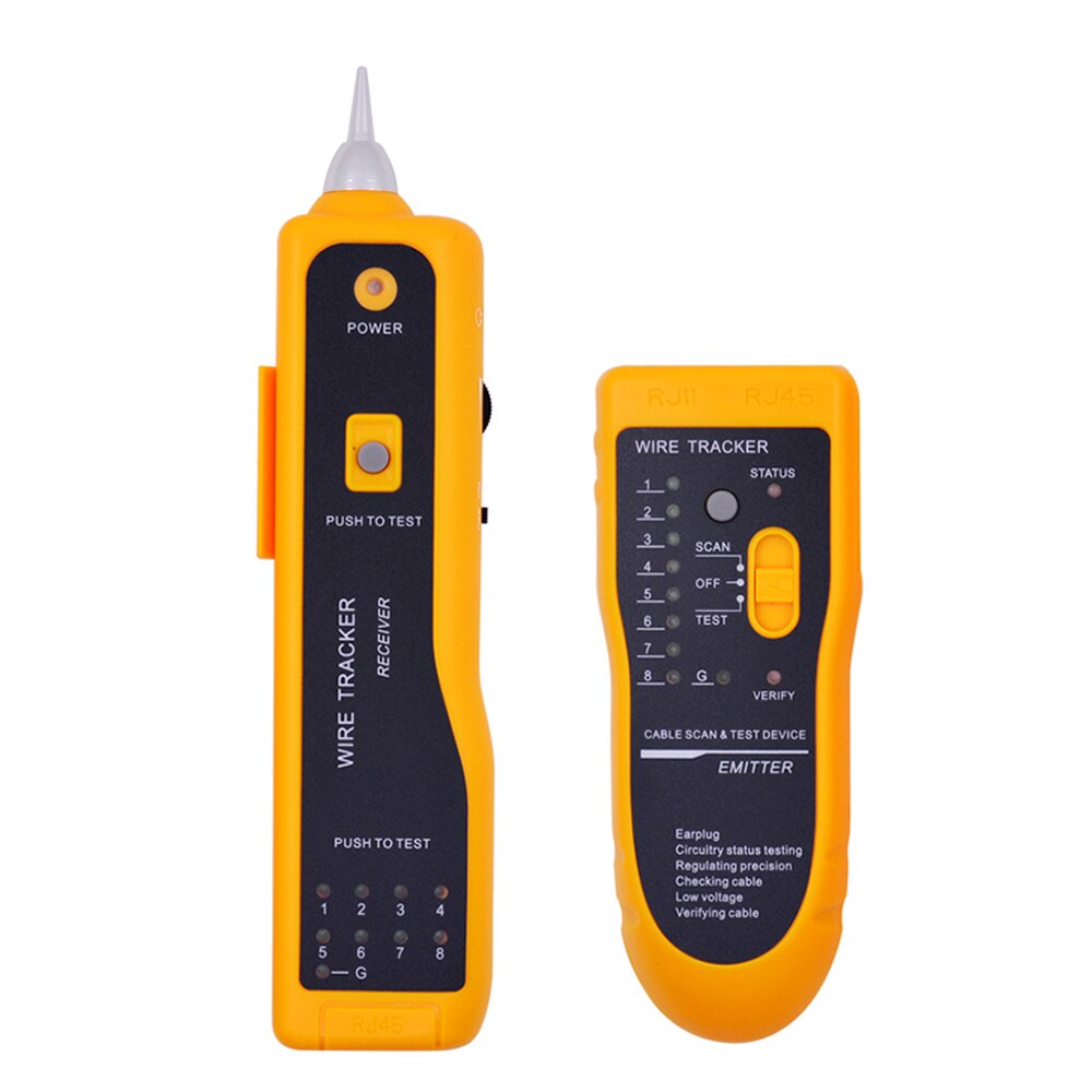 CHIPAL JW-360 Ethernet LAN Network Cable Tester Telephone Wire Tracker for UTP STP Cat5 Cat6 RJ45 RJ11 Line Finder: No Bag