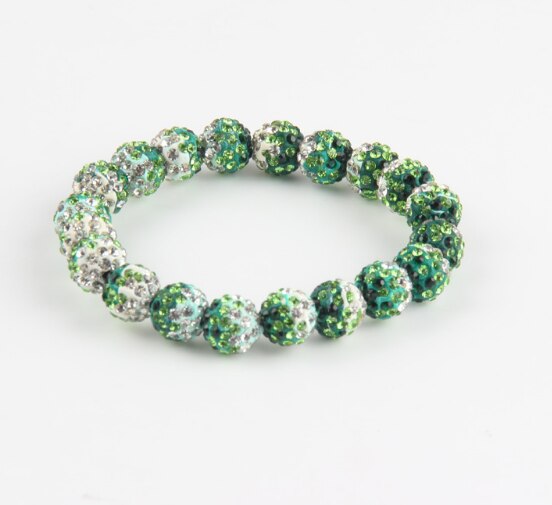 10mm 4 stks/partij j3656 mix Geleidelijke Verandering multicolor gemengde Crystal Disco Pave Ball bead Armbanden Armbanden voor mannen vrouwen: 5