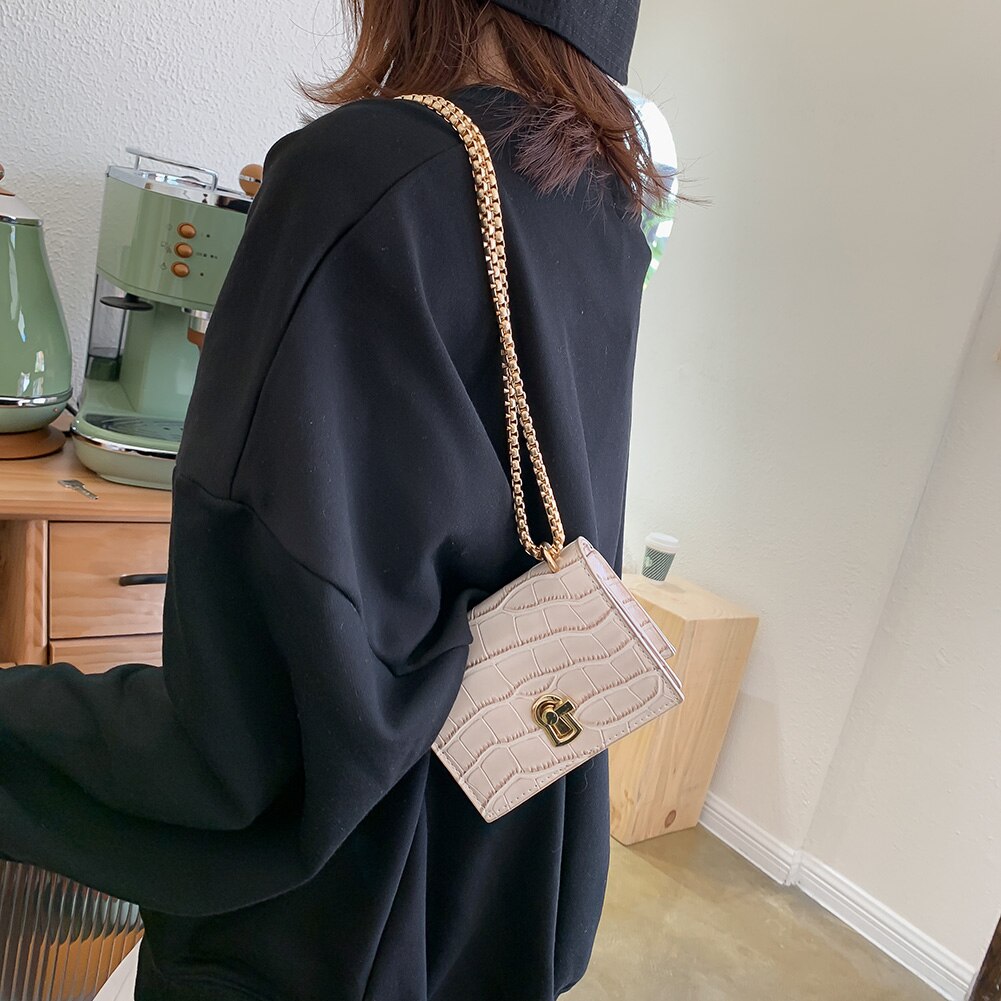 Women Mini Shoulder Bags Wild Simple Female Daily Messenger Bag Lady PU Leather Chain Crossbody Handbag