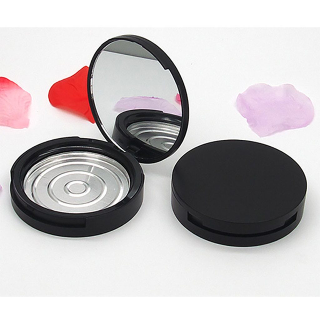 Empty Jar Pot Makeup Pressed Powder Cosmetic Storage Container Tin Portable - Multi-purpose Makeup Pot with Vanity Mirror