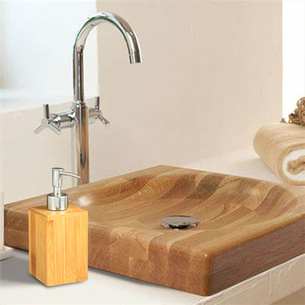 Conteneur pour distributeur de savon en bambou, accessoires pratiques, rangement désinfectant, Lotion, désinfectant, cuisine maison