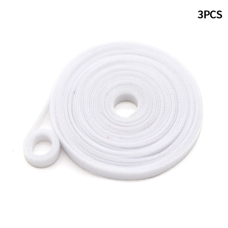 Attaches pour plantes en Nylon, bande Velcro pour plantes de jardin, bande en forme de crochet, boucle de tige en bambou, accessoires de Support, 2m, 3 pièces: White-10mm x 2m(3pc)