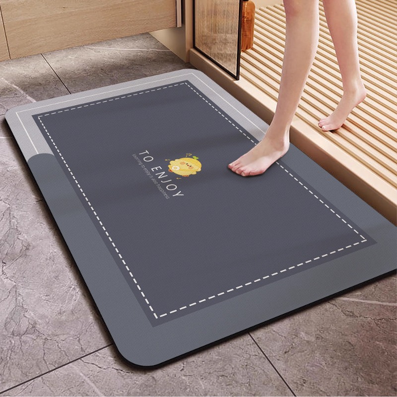 Alfombra de suelo de baño wabi, alfombra de suelo de inodoro de viento, estera absorbente fuerte de barro de diatomeas, alfombra antideslizante para puerta de baño