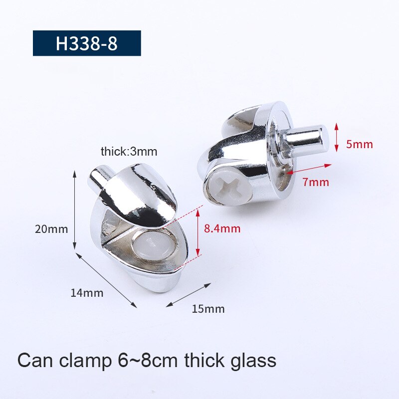 4pcs Zinc Alloy Shaft Mount Plated Fixed Shelf Glass Clamp Handrail Staircase Holder Clamps For 6-8mm Glass Accessory tools