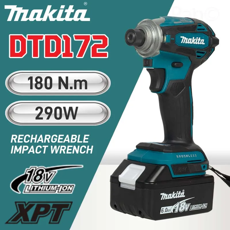 MAKITA DTD172Z Lithiumbatterij borstelloze slagschroevendraaier geheugenfunctie 4-modusschroevendraaier