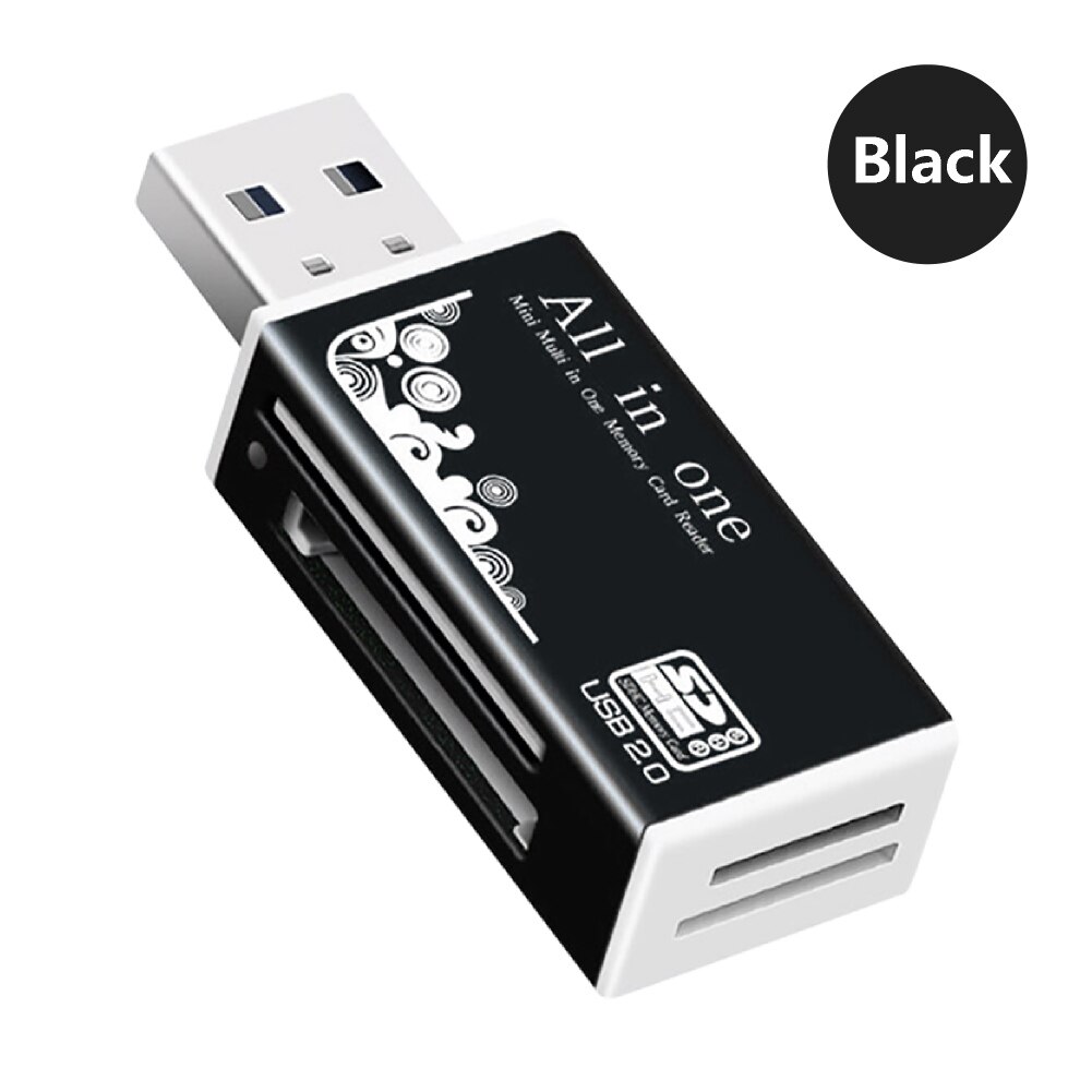 Usb 2.0 Naar Micro-Sd Tf Adapter Otg Cardreader Mini Kaartlezer Smart Memory Kaartlezer Voor Micro sd Kaartlezer: Black